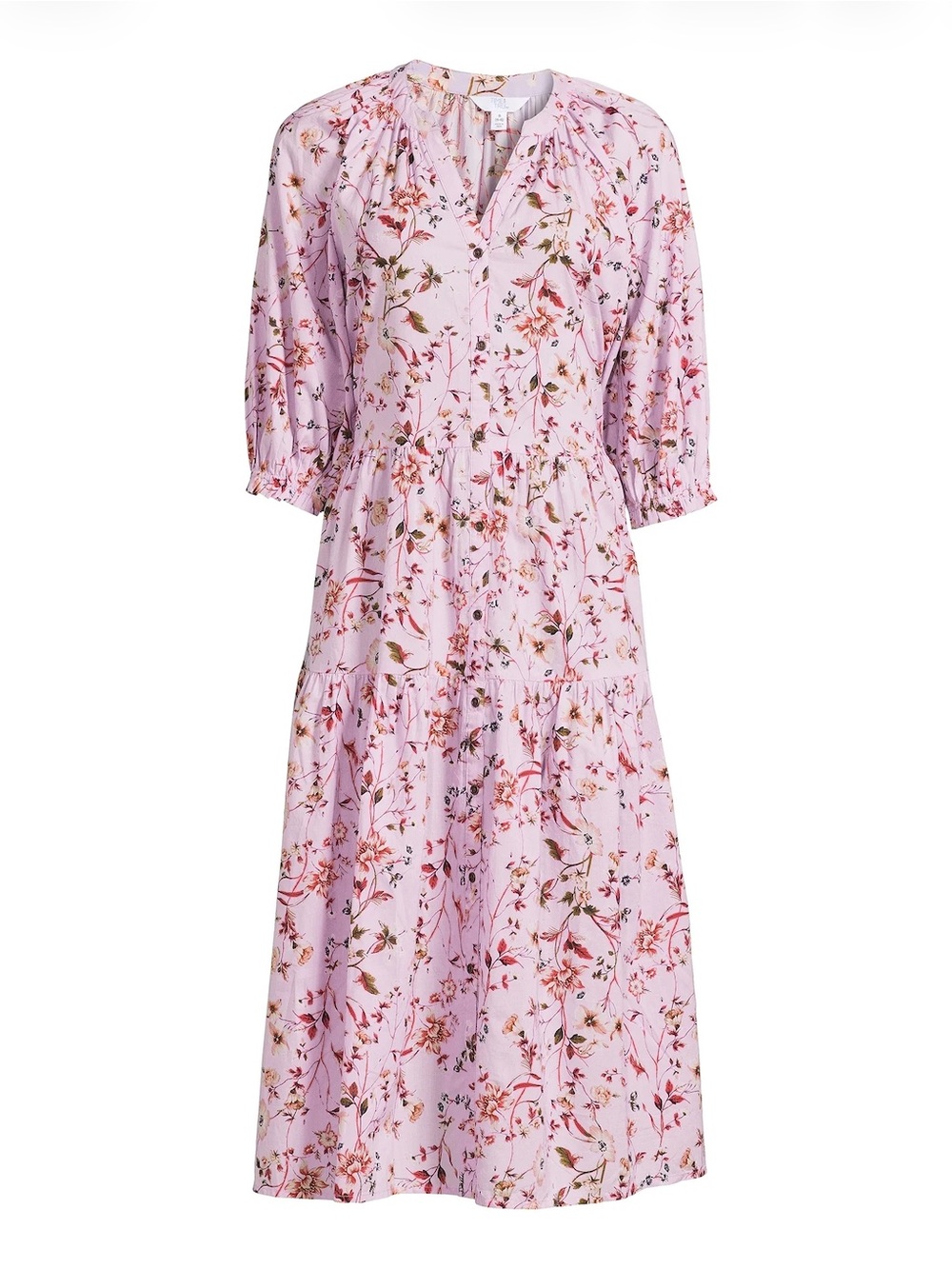 Time and Tru Lavender Floral Tiered Dress